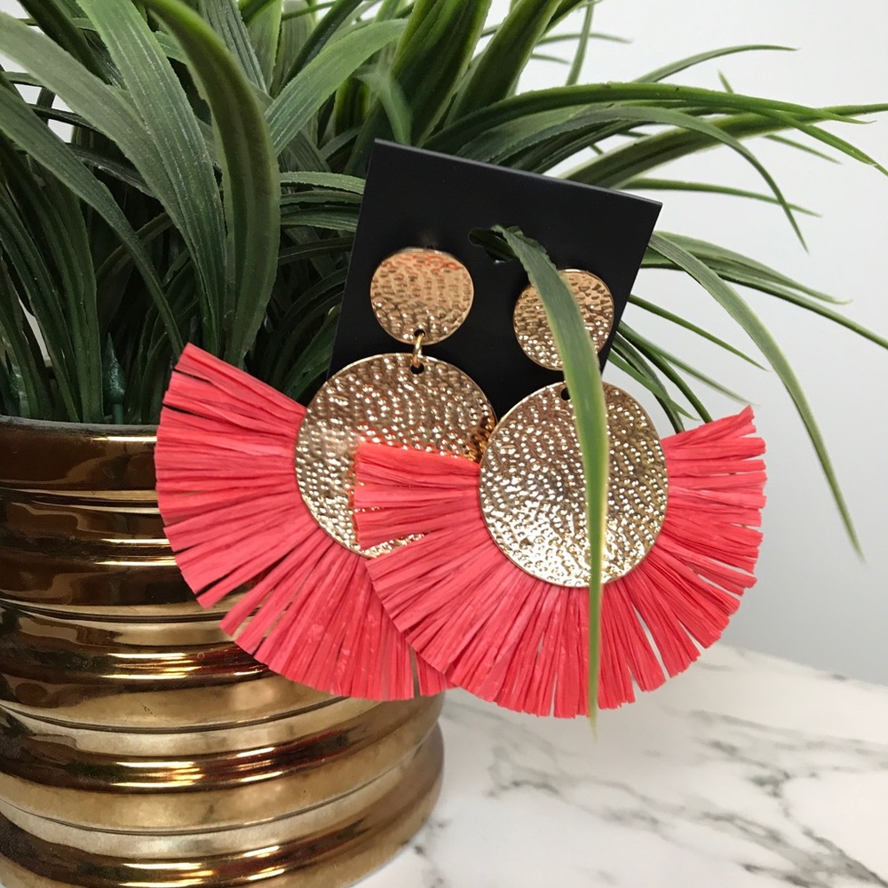 ‼️ Paper Fan Style Earrings Boho Chic Fashion Ear - Picture 7 of 8